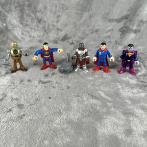 Imaginext Superman Figures Bundle 6 Battle Bizarro Steel Robo Shark Metallo